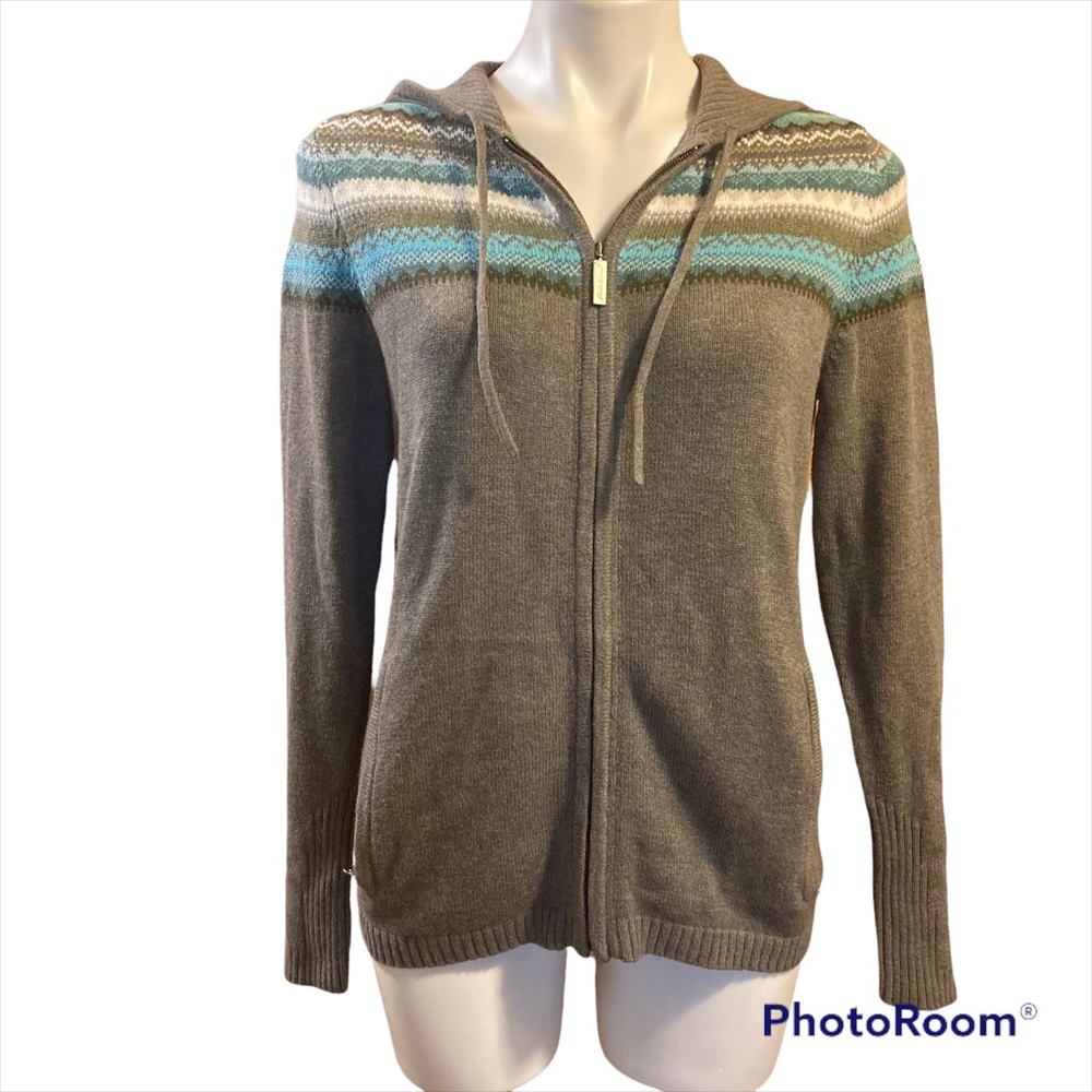 Eddie Bauer women’s Vintage fair Isle zip up sweater/hoodie